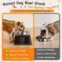 2 Pcs Raised Dog Bowl Stand with Waterproof Dog Food Mat, Non Slip, Black