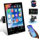 [2G+64G] Android 13 Rotatable Single Din Vertical Car Stereo 10.4 inch Touch Screen Radio Unit with Wireless Carplay & Android Auto/EQ Audio/Bluetooth 4.2/SWC/GPS Navigation/FM RDS