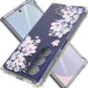 For Samsung Galaxy Z Fold 7 Case 5G Flowers Slim Anti-Drop Shockproof Protective Soft Shockproof Clear Phone Protective Covers 8.2 Inch for Women Men (Foliolosa)