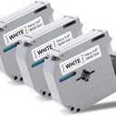 M-K231 12mm Replacement for Brother M Tape 0.47'' White M-K231s MK231 Label Tape Compatible with Brother Ptouch PTM95 PT-90 PT-70 PT-65 PT-60 PT-45 Label Maker (NOT for PTD210 PTD220, NO TZe TZ Tape) (Black on White)