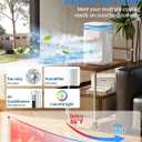 Portable Air Conditioner, Personal Evaporative Cooler with 3-Speed Cooling Fan, 1L Water Tank, 2-Mist Humidifier, 7-Color LED Light, for Room, Bedroom, Office (White)