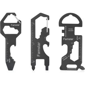 6 x Keychain Multi-tool 3Pack Metal Pocket Tool Portable No rust Wrench for Screw,ruler and bottle opener,19 in 1 Total Routine maintenance.
