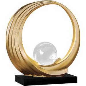 Dosker Golden Shelf Decor Statues,Coffee Table Modern Abstract Stripe Home Decor Sculpture,Desk Decor for Living Room,Office(Golden)