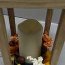 Decorations Candle Lantern, 15.7" Flickering Flameless Lanterns Decorative Hanging Candle Lantern Metal Vintage for Thanksgiving Day Outdoor Patio Garden