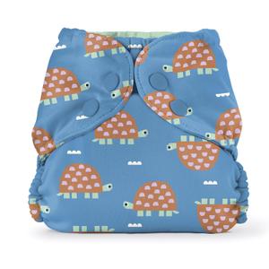 Esembly Cloth Diaper Cover - Reusable Swim Diaper, Waterproof, Breathable - Adjustable Outer Layer Over Absorbent Inner for Blowout Protection - Turtles, Size 2 (18-35lbs)