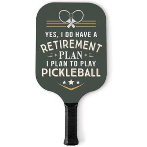 P. Graham Dunn Retirement Plan Pickleball Steel Grey 15.5 x 7.75 Plywood Pickle Ball Paddle