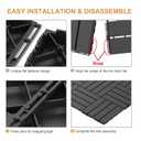 Goovilla Plastic Interlocking Deck Tiles, 9 Pack , 12"x12" Waterproof Outdoor Flooring All Weather Use, Patio Floor Decking Tiles for Porch Poolside Balcony Backyard, Dark Grey
