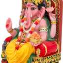 alikiki Hindu God Ganesha Statue Figurine - Indian Idol Sitting Lord Ganesh Statue India Murti Item Ganpati Home Office Temple Mandir Altar Pooja Gifts Diwali Puja Gifts
