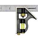 Swanson Tool Co TC130 6 inch Combo Square with Stainless Steel Rule, Cast Zinc Body with Bubble Vial, and Brass Bolt