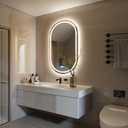 20X28 inches Oval LED Bathroom Mirror with Lights, Anti-Fog, Dimmable, Backlit + Front Lit, Lighted Bathroom Vanity Mirror for Wall, Memory Function, Tempered Glass, Shatter-Proof