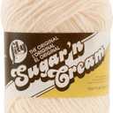 Lily Sugar 'N Cream The Original Solid Yarn, 2.5oz, Medium 4 Gauge, 100% Cotton - Ecru - Machine Wash & Dry