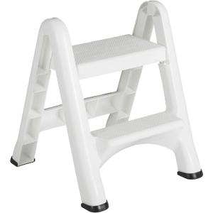 Rubbermaid EZ Step Folding Stool, 2-Step, White