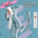 Kids Flannel Animal Onesie Costume Halloween Dress up Christmas for Girls and Boys (10 Years, Blue Shark)