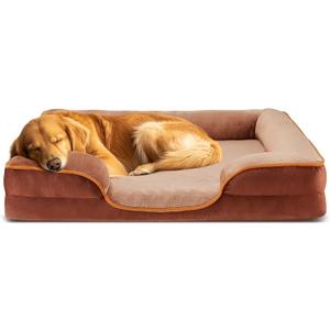 DUMOS Orthopedic Dog Bed, Washable Dog Couch Bed with Removable Cover, Waterproof Pet Bed for Medium Size Dogs, Memory Foam Pet Bed Non-Slip Base, Brown DUMOS Orthopedic Dog Bed, Washable Dog Couch Bed with Removable Cover, Waterproof Pet Bed for Medium Size Dogs, Memory Foam Pet Bed Non-Slip Base, Brown