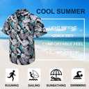 Hawaiian Shirt for Men Casual Summer Short Sleeve Beach Vacation Aloha Hawaii Button Down Shirt Holiday (M)