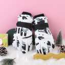 Kids-Waterproof-Ski-Snowboard-Gloves Abstract Print-Winter Warm Touchscreen-Gloves for Boys Girls for Outdoor-Sports Skiing