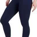 90 Degree By Reflex High Waist Legging 7/8 Tummy Control Yoga Workout Pants (Small, Dark Navy)