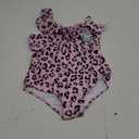 Girls One Piece Swimsuits Cutout Ruffle Bathing Suit Quick Dry Beach Swimwear with Adjustable Strap (9-10 Years, Pinkleopard)