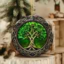 3 x Irish Ornament 2025, the Celtic Tree of Life Ornament Irish Ancestry Symbol Spiritual Home Decor, Pagan Wiccan Symbolism, Celtic Knot Design for Heritage Ceramic Material Christmas Occasion