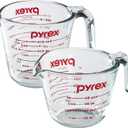 Pyrex Prepware 2-Piece Glass Measuring Set, 1 and 2-Cup, 2 Pack, Clear