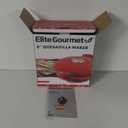 Elite Gourmet EQD-413 Electric Non-Stick 8" Quesadilla Maker, Easy-Slice 6-Wedge, Grilled Cheese Corn Flour Tortilla Snacks, Red