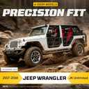 ECOTRIC Jeep JK Tube Doors for 2007-2018 Jeep Wrangler JK Unlimited 4-Door Hunting Style Front & Rear Tubular Half Doors Set with Heavy-Duty Steel Tube Off-Road Trail Door