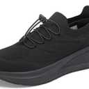 VikoViren Men's Non Slip Work Shoes Easy Slip on Chef Shoes with Shock-Absorbing Cushioning Water-Resistant & Lightweight Black Sneakers for Kitchen Restaurant Food Service Zapatos Trabajo (Black) 8.5