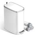 KUK Slim Bathroom Trash Can with Lid Soft Close, Step Pedal, 2.6 Gal/ 10L Stainless Steel Garbage Can with Removable Inner Bucket, Anti-Fingerprint Wastebasket for Office, Bedroom, Toilet (White)