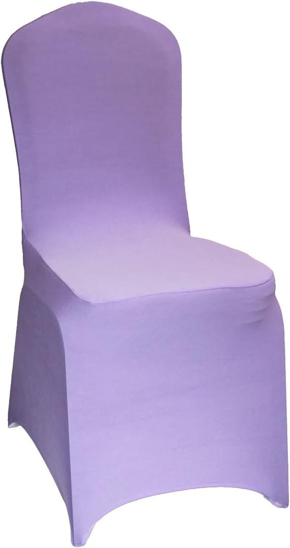 WELMATCH Lavender Stretch Spandex Chair Covers - 12 PCS Banquet Events Party Universal Dining Decoration Scuba Elastic Chair Covers Premium (Lavender, 12)