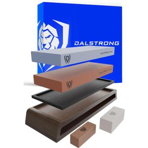 Dalstrong Premium Whetstone Kit - #1000/#6000 Knife Sharpening Kit - Extra Large Grit Stones - Top-Grade Corundum - Thick Knife Sharpening Stone - Hand Crafted Acacia Wood - Whetstone Knife Sharpener