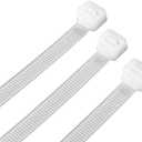 7 x 8 Inch Zip Cable Ties, Self-Locking Premium Nylon Cable Wire Ties, 121lbs Tensile Strength Heavy Duty White, for Indoor and Outdoor (8" (10 Pieces))