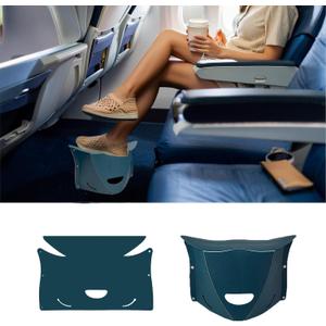 Travel Foot Rest for Airplane,Airplane Foot Rest,Portable Folding Under Desk Foot Stool,Relieves Back & Knee Pain,Comfortable for Long Flights,Cars,Trains,Ultralight Mini (Dark Blue)