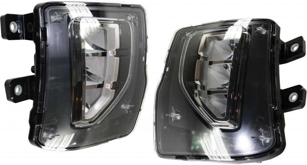 KarParts360 For Chevy Silverado 1500 2016 2017 2018 Fog Light LED Pair Driver and Passenger Side For 84000613, 84000614 | GM2592315, GM2593315
