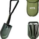 Military Folding Shovel Camping Shovel,High Carbon Steel Entrenching Tool w/Wood Saw Edge and Tactical Carry Case, 22.8 Inch, Green