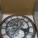 Micasso Silent Large Wall Clock: 24Inch Tree of Life Metal Black with Solid Wood Frame - Non-Ticking Battery Operated Clock for Living Room/Office/Bedroom/Kitchen - Home Decor for Fashion-Conscious