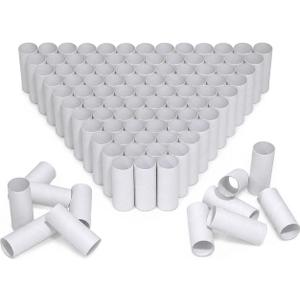 HESESOH 100 Pack Cardboard Tubes for Crafts - 1.57 x 3.94 Inches - Total White Toilet Paper Empty Rolls Round Thick Tubes Sturdy for Classroom Family Handmade DIY Projects