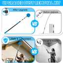 26FT Reach Cobweb Duster with Extension Pole - Spider Web Brush for Cleaning with 5-20FT 4-Section Flip-Lock Telescopic Pole, Effortlessly Cleans High Indoor & Outdoor Webs
