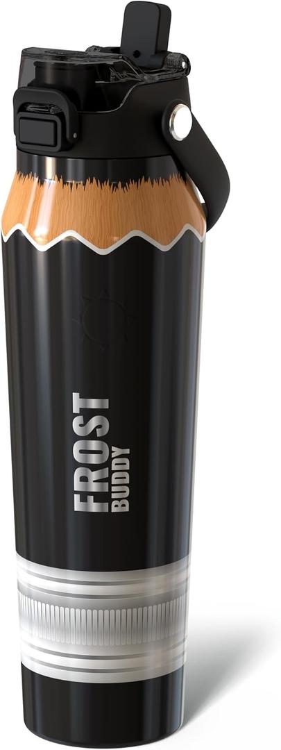 Frost Buddy 32oz Insulated Water Bottle with Straw & Chug Lid | Leak-Proof Stainless Steel | 24-Hours Cold | Sweat-Proof, Cup Holder Friendly | Ideal for Gym, Travel, Sports & Everyday Hydration