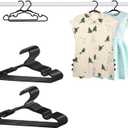 60 Pack Black Baby Hangers 11.42 Inch & 12.91 Inch Each 30 Pack - Kids Non-Slip Clothes Hangers for Infant & Child, Durable Plastic Children's Hangers for Closet, Pants, Coats, Skirts
