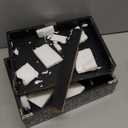 Deco 79 Mother of Pearl Shell Geometric Handmade Decorative Box Square Mosaic Storage Decorative Keepsake Box with Beige Accents, Set of 2 Storage Box 12", 8"W, Gray