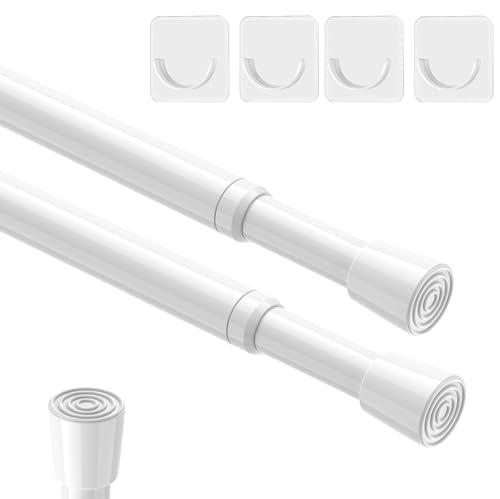 AIZESI 2Pcs Spring Tension Curtain Rods, Adjustable 26-39 Inch, White