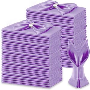 KKJIAF 50 Pack Lavender Square Satin Napkins 17x17 Inch Soft Smooth Cloth NapkinsSilky Table Napkin for Wedding Banquet Party Decoration