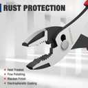 WORKPRO 8 Slip Joint Pliers Tool, Large Soft Grip,Rust Prevention Finish, 3-Zone Serrated Jaw Forged from High Carbon Steel for Maximum Grip