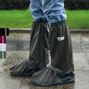Waterproof Shoe Covers For RainRain Boot Covers With Zipper,Galoshes Shoe Ponchos,Reusable & Foldable,Non-Slip PVC Snow Boot Covers for Men and Women (Black, X-Large)