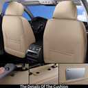 Coverado Seat Covers, Car Seat Covers Front Seats, Car Seat Cover, Car Seat Protector Waterproof, Car Seat Cushion Nappa Leather, Beige Seat Covers Carseat Cover Universal Fit for Most Cars