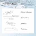Tubular Bath Tub Drain Kit 1-1/2" with Brushed Tip-Toe Bathtub Drain Stopper, Welsan Touch-Toe Bath Plug Waste and Overflow Face Plate, PVC Plastic Pipe (Brushed Nickel)