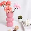 Pastel Pink Glass Vase-7 Inch Elegant Colored Vases for Flowers, Bouquet, Unique Bubble Flower Vases for Centerpiece, Wedding Table, Desk, Decorative Vase for Home Decor, Living Room, Office