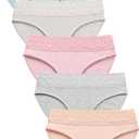 Wealurre Cotton Panties for Women Bikini Underwear Hipster Underpants Lace Briefs Pack (Pink, XL)