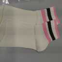 American Trends Womens Crew Socks Retro Mini Striped Ankle Socks Casual Cotton Novelty Socks for Fashion Outfits