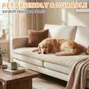 Britimes 2 Pieces Sectional Couch Covers for L Shape Sofa, Fuzzy Dog Couch Cover for 3 Cushion Couch, Non Slip Plush Sofa Slipcover, Washable Furniture Protector from Pets (White, 28" x 59"/70x150cm)